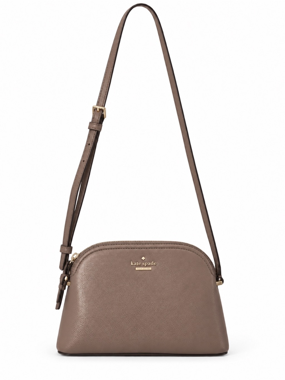 Kate Spade New York Taupe Pebbled Leather Dome Crossbody Bag NWOT